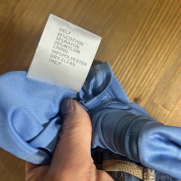 Tadashi Shoji Periwinkle Blue Lace Maxi Gown Fit & Flare Size 10 Wedding Formal - Picture 6 of 12